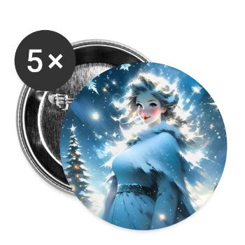 Joyeux Noel #14 - Lot de 5 grands badges (56 mm) - blanc - Devant
