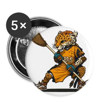 Cheetah Lacrosse - Buttons large 2.2''/56 mm (5-pack) - white - Front