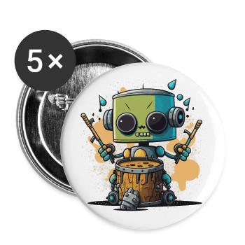 Beat Machine - Buttons large 2.2''/56 mm (5-pack) - white - Front