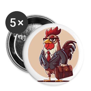 Entreprises du coq - Lot de 5 grands badges (56 mm) - blanc - Devant