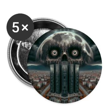 Lune effrayante - Lot de 5 grands badges (56 mm) - blanc - Devant