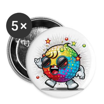 Dancing Queen - Buttons large 2.2''/56 mm (5-pack) - white - Front