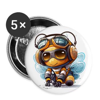 Buzzing Champion - Buttons large 2.2''/56 mm (5-pack) - white - Front