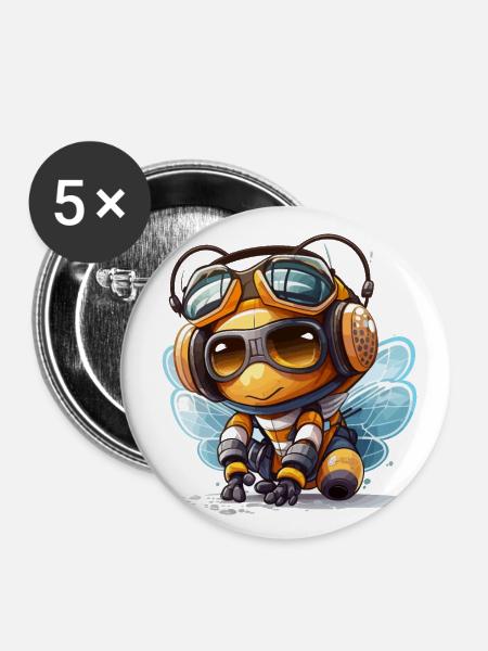 Summender Champion - Buttons groß 56 mm (5er Pack) - Weiß