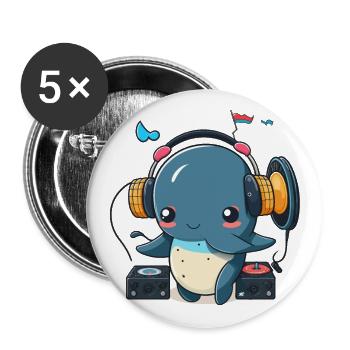 Whale Beats - Buttons large 2.2''/56 mm (5-pack) - white - Front