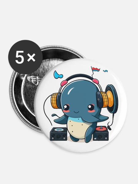 Wal-Beats - Buttons groß 56 mm (5er Pack) - Weiß