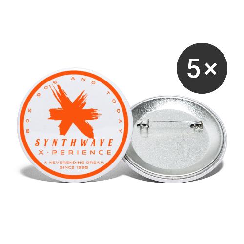 synthwave orange button - Buttons groß 56 mm (5er Pack)