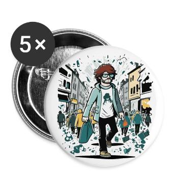 Le photographe de rue - Lot de 5 grands badges (56 mm) - blanc - Devant