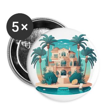 The Island Escapist - Buttons large 2.2''/56 mm (5-pack) - white - Front