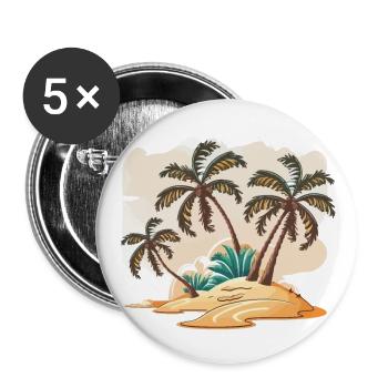 Le Beachcomber - Lot de 5 grands badges (56 mm) - blanc - Devant