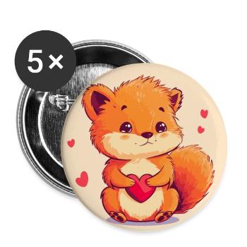 Kuschelige Zuneigung - Buttons groß 56 mm (5er Pack) - Weiß - Vorne
