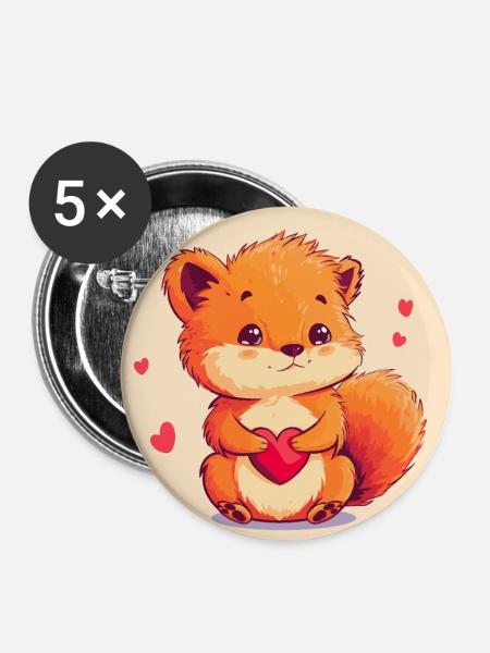 Kuschelige Zuneigung - Buttons groß 56 mm (5er Pack) - Weiß