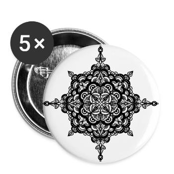 Mandala - Lot de 5 grands badges (56 mm) - blanc - Devant