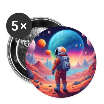 Astronaut on a fantasyplanet - Buttons groß 56 mm (5er Pack) - Weiß - Vorne