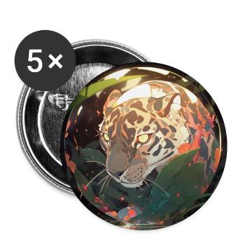 Beautiful feline - Buttons large 2.2''/56 mm (5-pack) - white - Front