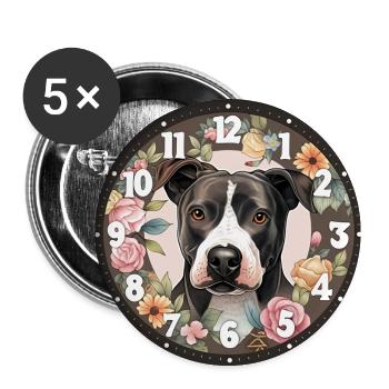 L'heure des fleurs - Lot de 5 grands badges (56 mm) - blanc - Devant