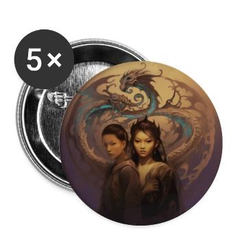 Under the sign of the dragon - Buttons large 2.2''/56 mm (5-pack) - white - Front