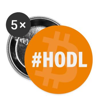 #HODL Bitcoin - Buttons groß 56 mm (5er Pack) - Weiß - Vorne