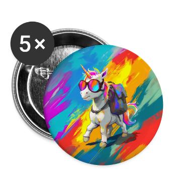 Wandering Unicorn - Buttons large 2.2''/56 mm (5-pack) - white - Front