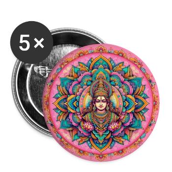 Brahma, le dieu principal créateur, Hindusimus, hindi - Lot de 5 grands badges (56 mm) - blanc - Devant