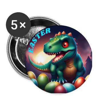 Dinosaur Red Eyes Easter - Buttons large 2.2''/56 mm (5-pack) - white - Front
