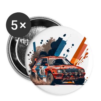 Autocross in Deutschland, Frankreich, Italien - Buttons groß 56 mm (5er Pack) - Weiß - Vorne