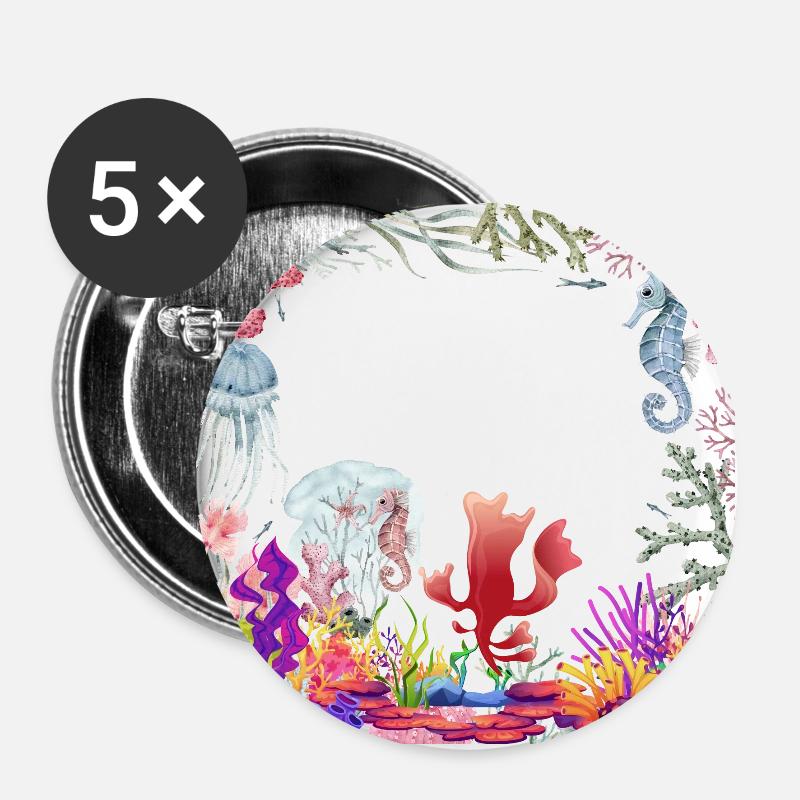 Seahorse - Buttons large 2.2''/56 mm (5-pack) - white