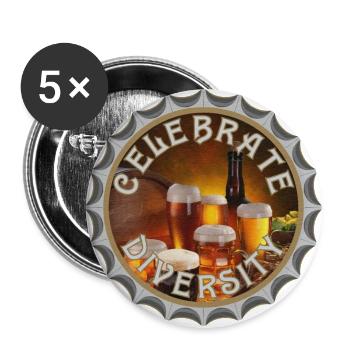 Célébrez la diversité - Lot de 5 grands badges (56 mm) - blanc - Devant