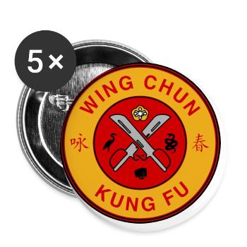 Wing Chun Logo Arts Martiaux Kung Fu Gym Symbole - Lot de 5 grands badges (56 mm) - blanc - Devant