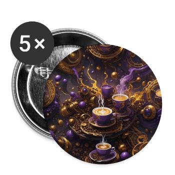 Infinite Coffee - Buttons large 2.2''/56 mm (5-pack) - white - Front