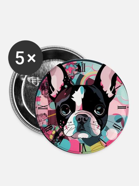 Mein kleines Hündchen - Buttons groß 56 mm (5er Pack) - Weiß