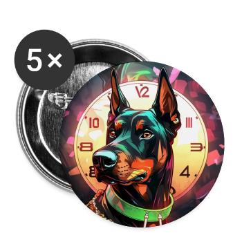 Le gardien - Lot de 5 grands badges (56 mm) - blanc - Devant