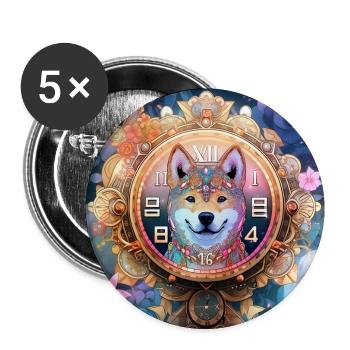 Der zeitliche Beobachter - Buttons groß 56 mm (5er Pack) - Weiß - Vorne
