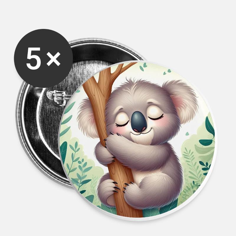 happy koala bear koala - Buttons large 2.2''/56 mm (5-pack) - white