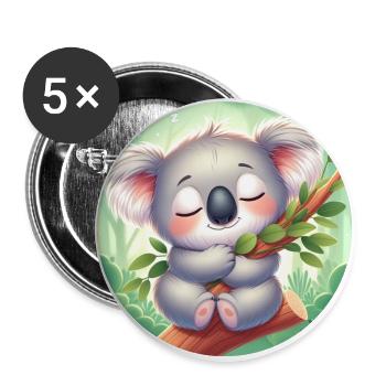 happy koala bear koala - Buttons large 2.2''/56 mm (5-pack) - white - Front