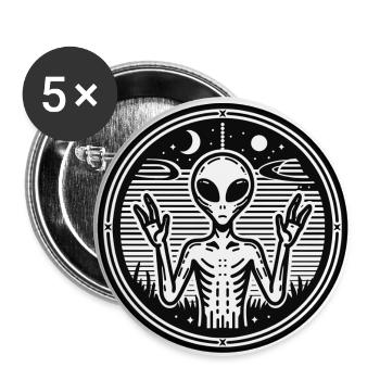 Je viens en paix - Lot de 5 grands badges (56 mm) - blanc - Devant