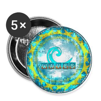 Die perfekte Welle 3 für alle Surfer - Buttons groß 56 mm (5er Pack) - Weiß - Vorne