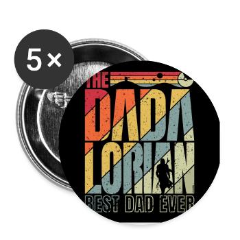 Fête des pères - Poster Dadalorian sunset vintage - Lot de 5 grands badges (56 mm) - blanc - Devant