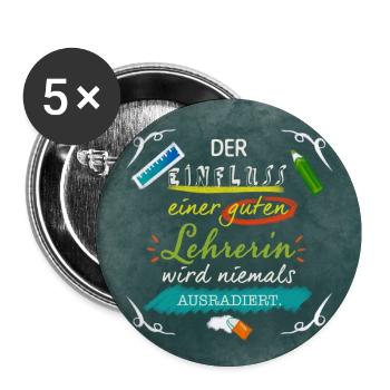 Einfluss einer Lehrerin - Buttons groß 56 mm (5er Pack) - Weiß - Vorne