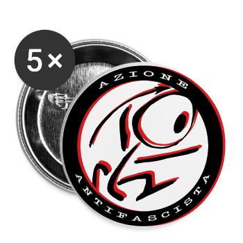 Stammesaufstand - Antifa Aufkleber - Buttons groß 56 mm (5er Pack) - Weiß - Vorne