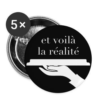 et voilà la réalité - Buttons large 2.2''/56 mm (5-pack) - white - Front