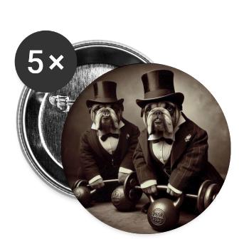 Gentlemen Bulldogs - Buttons groß 56 mm (5er Pack) - Weiß - Vorne