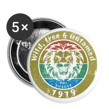 45. Geburtstag Sauvage, libre et indompté depuis 08/1979 - Lot de 5 grands badges (56 mm) - blanc - Devant