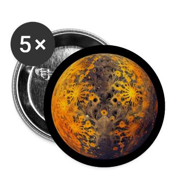 Fraktaler Planet - Buttons groß 56 mm (5er Pack) - Weiß - Vorne