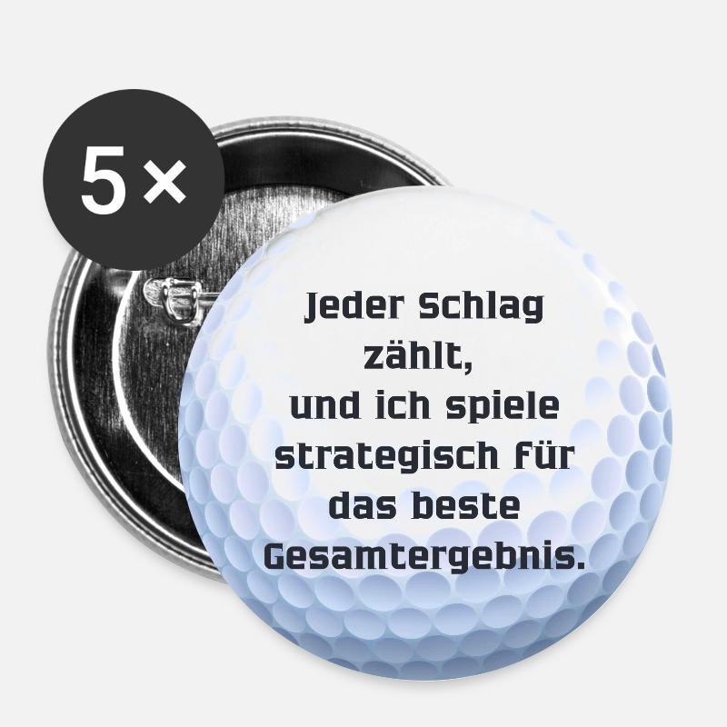 Golf Affirmation Strategy - Buttons large 2.2''/56 mm (5-pack) - white