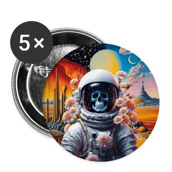 Astronaut Surreal Planet - Buttons large 2.2''/56 mm (5-pack) - white - Front