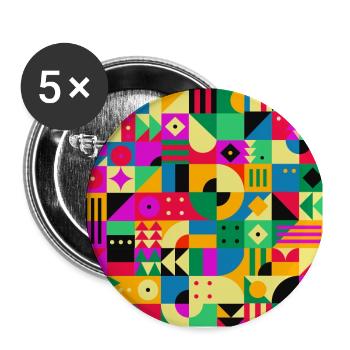 Abstract Modern Garden - Buttons large 2.2''/56 mm (5-pack) - white - Front