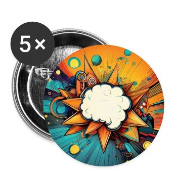 Vibrant Abstract Explosive Cloud Design - Buttons large 2.2''/56 mm (5-pack) - white - Front