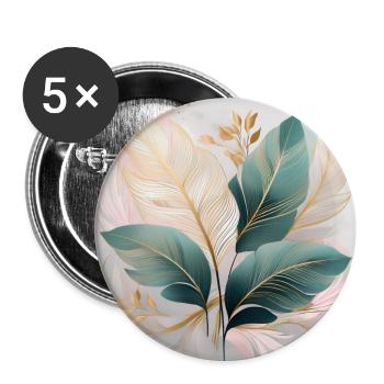 Elegant Tropical Leaves Art - Nature-Inspired Art - Buttons large 2.2''/56 mm (5-pack) - white - Front
