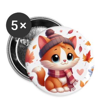 Herbst Kat4 - Buttons groß 56 mm (5er Pack) - Weiß - Vorne